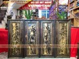 Bộ tranh Tứ Bình gỗ Mun hoa
