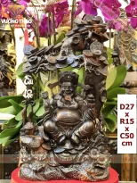 Tượng ông thần tài gỗ Mun hoa (807)