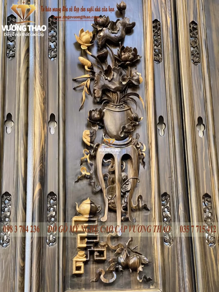 tranh tứ bình gỗ mun hoa (1481)