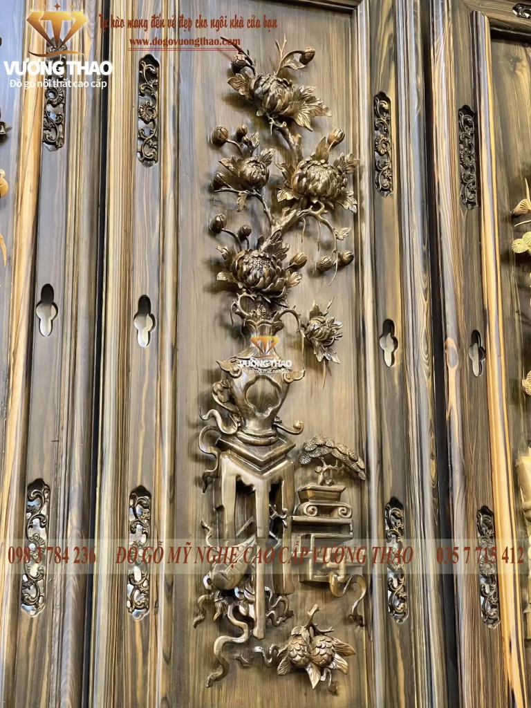 tranh tứ bình gỗ mun hoa (1482)