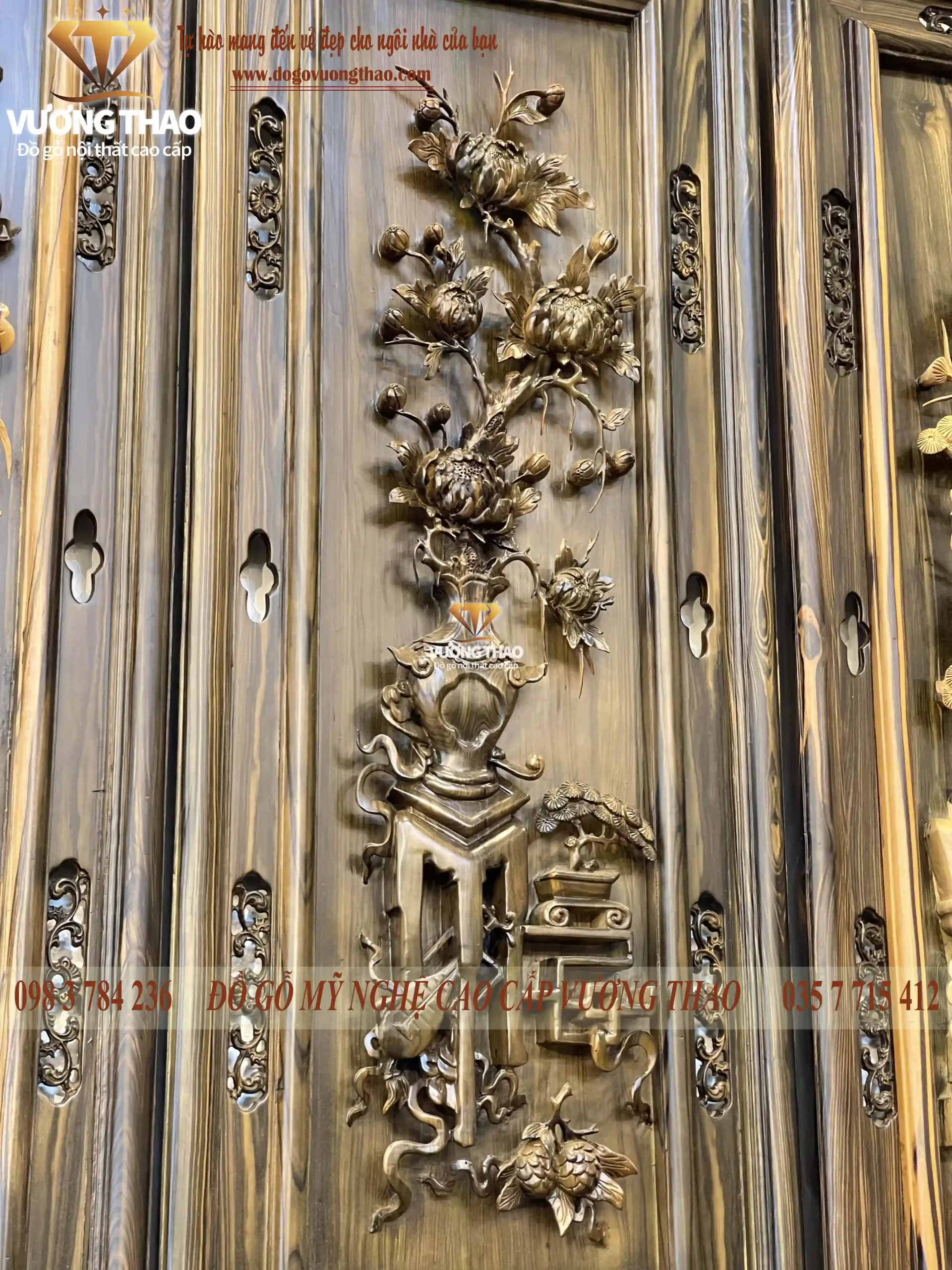 tranh tứ bình gỗ mun hoa (1482)