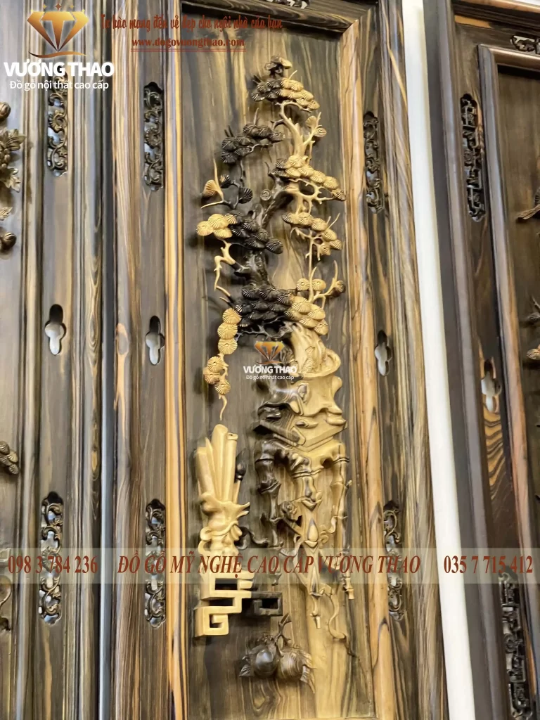 tranh tứ bình gỗ mun hoa (1483)