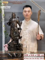 tượng quan vân trường gỗ mun hoa (165)