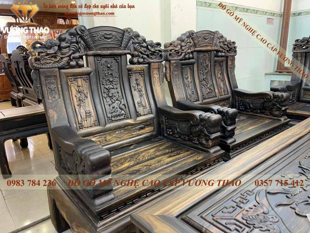 Bộ bàn ghế Khánh Voi gỗ mun