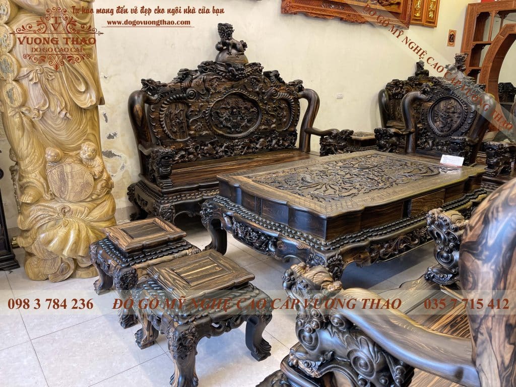 Bộ bàn ghế Rồng Phượng gỗ