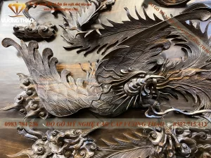 Tranh Tứ Linh gỗ Mun hoa (928)