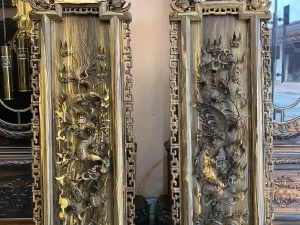 Tranh Tứ Linh gỗ Mun hoa (931)