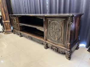 kệ tivi hoa hồng gỗ mun hoa (2105)