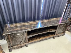 kệ tivi hoa hồng gỗ mun hoa (2106)