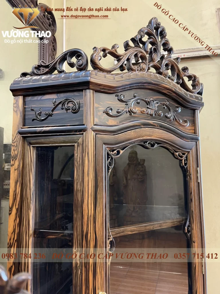 tủ rượu góc gỗ mun (565)
