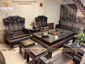 Phòng khách gỗ Mun kiểu mẫu