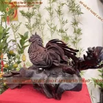 Tượng Gia Đình Gà gỗ Trắc (789)