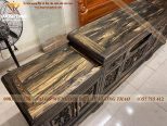 Kệ Tivi phòng khách Mõ Đồng Tiền gỗ Mun - Hình ảnh 8