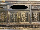 Kệ Tivi phòng khách Mõ Đồng Tiền gỗ Mun - Hình ảnh 6