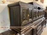 Kệ Tivi phòng khách Mõ Đồng Tiền gỗ Mun - Hình ảnh 3