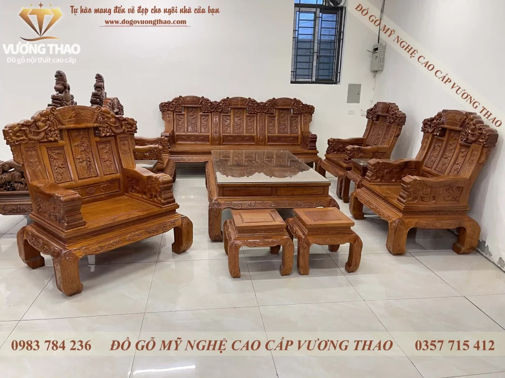bộ bàn ghế khánh voi gỗ hương đá (1604)