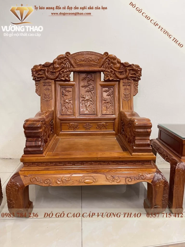 bộ bàn ghế khánh voi gỗ hương đá (1606)