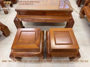 bộ bàn ghế khánh voi gỗ hương đá (1608)