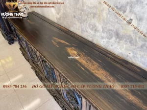 kệ tivi Rồng Phượng gỗ Mun hoa 3m2 (1155)