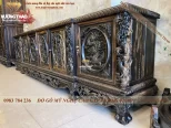 kệ tivi Rồng Phượng gỗ Mun hoa 3m2 (1157)