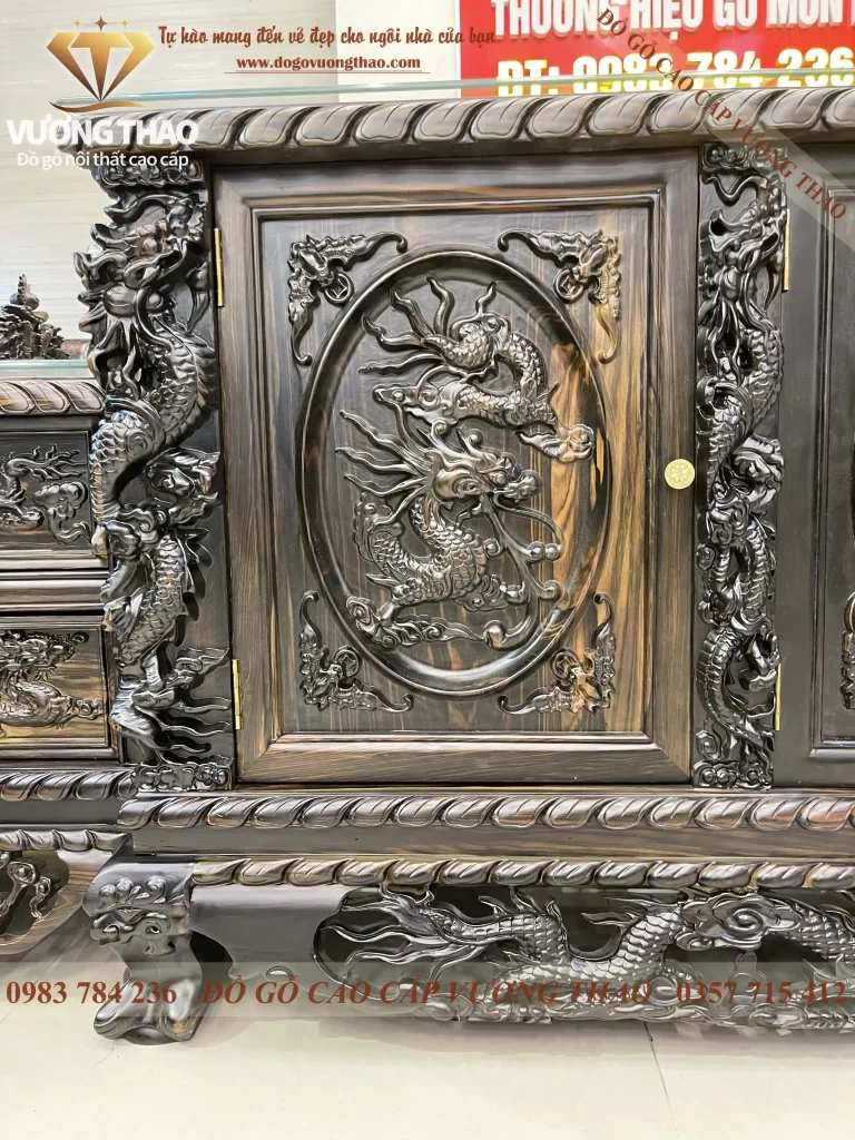 kệ tivi rồng phượng gỗ mun hoa (1662)