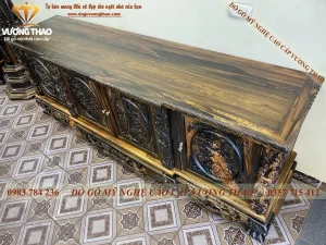 kệ tivi rồng phượng gỗ mun hoa (249)