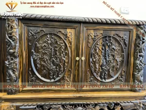 kệ tivi rồng phượng gỗ mun hoa (251)