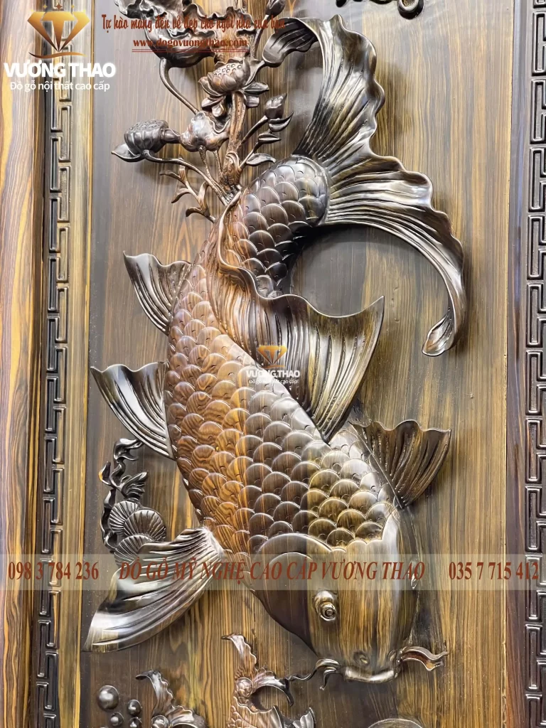 tranh lý ngư vọng nguyệt gỗ mun hoa (1437)
