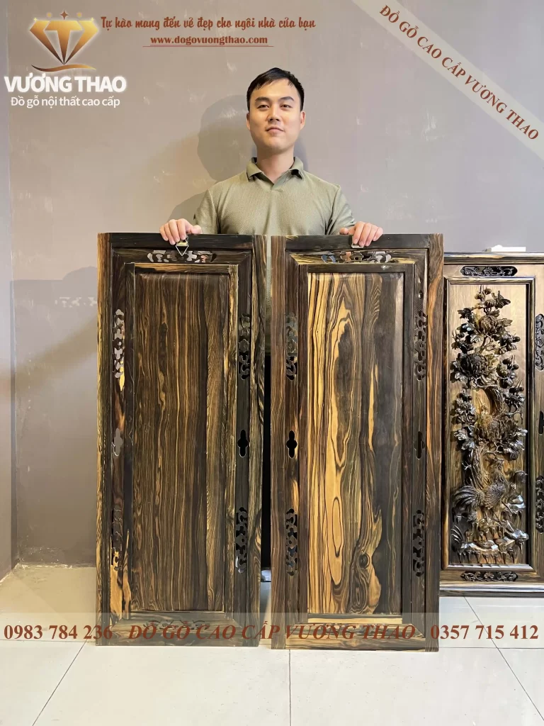 tranh tứ quý gỗ mun hoa (1621)