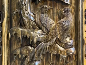 tranh tứ quý gỗ mun hoa (1623)