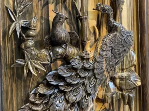 tranh tứ quý gỗ mun hoa (1624)