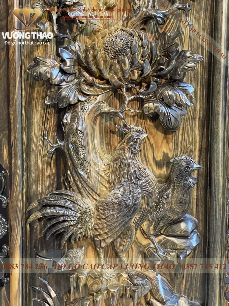 tranh tứ quý gỗ mun hoa (1625)