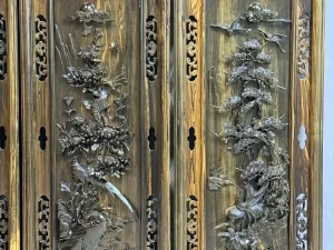 tranh tứ quý gỗ mun hoa (2108)