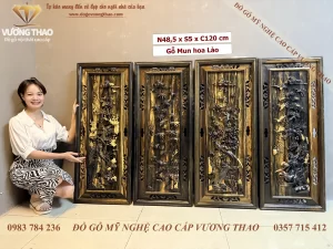 tranh tứ quý gỗ mun hoa (2110)