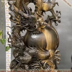 tượng nhất long chầu nguyệt gỗ mun hoa (244)