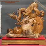 tượng nhất long chầu nguyệt gỗ nu hương (554)