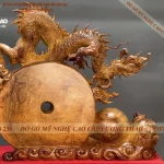 tượng nhất long chầu nguyệt gỗ nu hương (557)