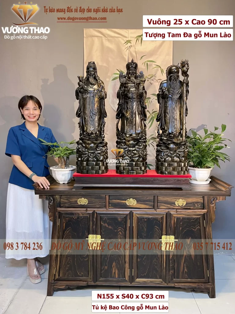 tượng tam đa gỗ mun hoa (1489)