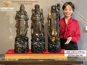 tượng tam đa gỗ mun hoa (2041)