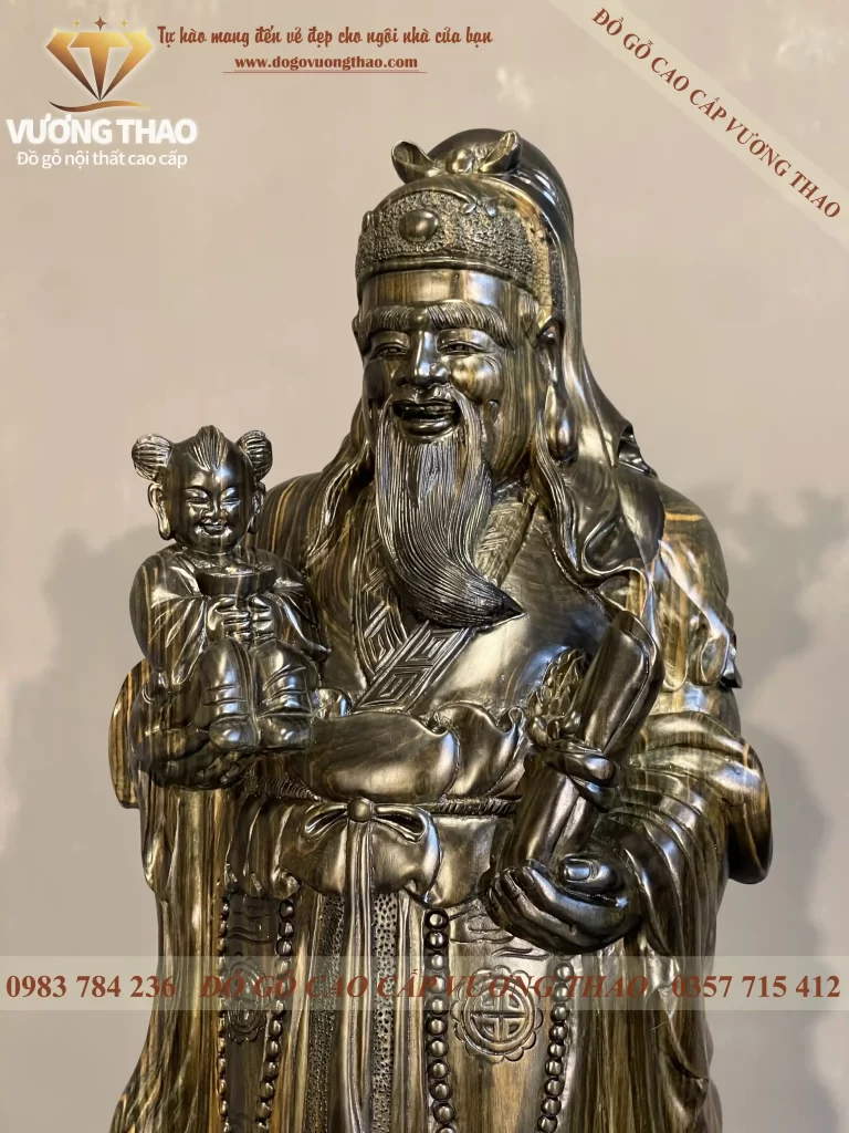 tượng tam đa gỗ mun hoa (2042)