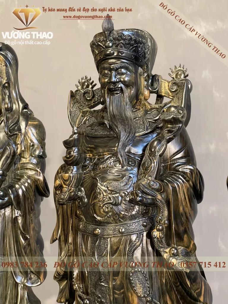 tượng tam đa gỗ mun hoa (2043)