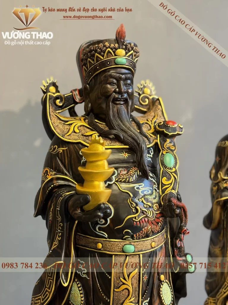 tượng tam đa gỗ mun hoa cao 80 (1929)
