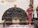 Tranh quạt Tứ Linh gỗ Mun hoa treo tường (872)