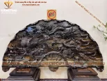 Tranh quạt Tứ Linh gỗ Mun hoa treo tường (873)