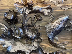 tranh cửu ngư quần hội bằng gỗ (474)