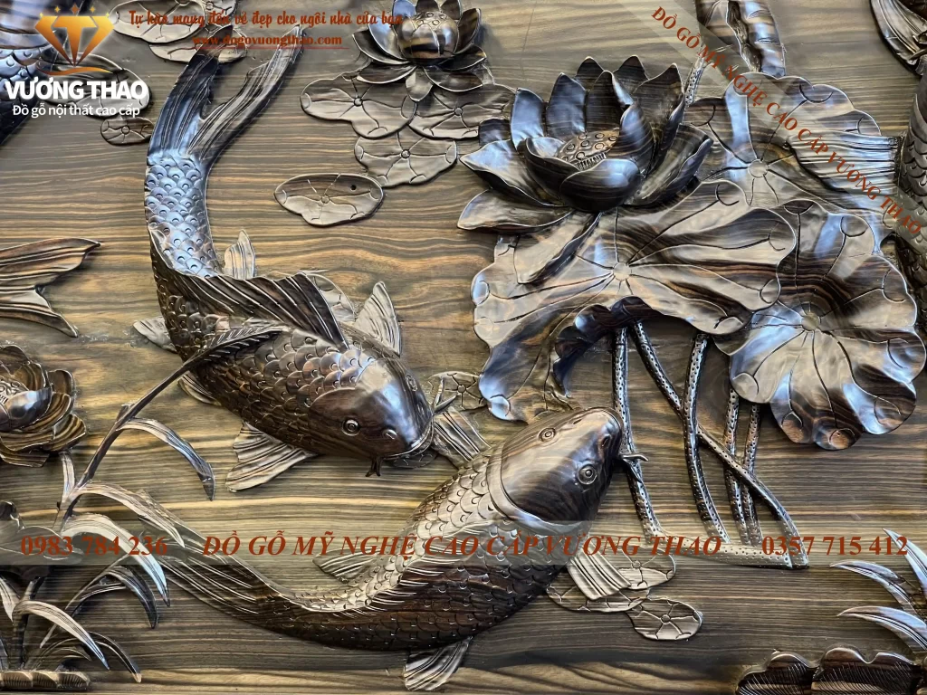 tranh cửu ngư quần hội bằng gỗ (475)