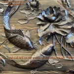 tranh cửu ngư quần hội bằng gỗ (475)