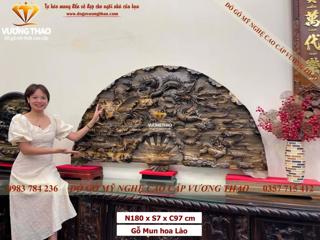 tranh quạt gỗ treo tường (1276)