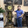 Đồng hồ cây Tứ Linh gỗ mun hoa 2m2 mẫu A