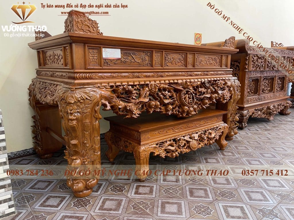 Sập thờ Mai Điểu gỗ Gụ Thường